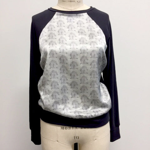 Short Sleeve Silk Sweatshirt Grey Amaryllis