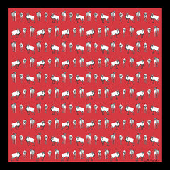 Silk Neckerchief Caribou Herd Red - 10% to WWF