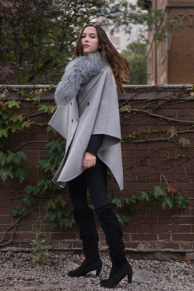 Tailored Cape Neutral Grey – Heather Campbell Textiles