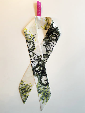 Skinny Abstract Floral Golden Lime