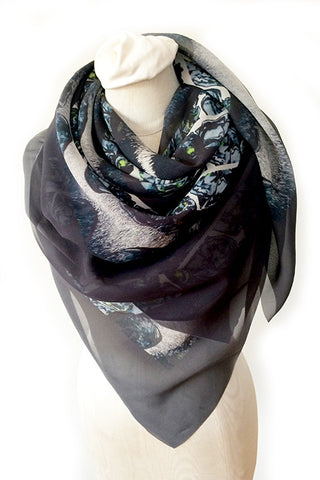 Wrap Yourself in Buddha Luxe Silk Wool Charcoal