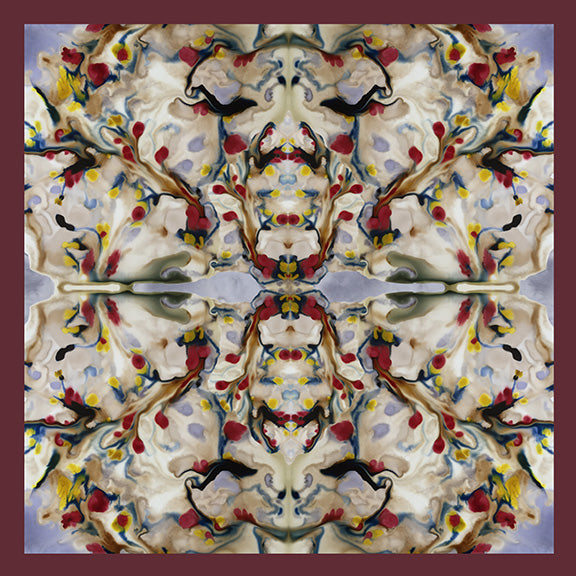 Silk Carre´Abstract Floral Tawny Port