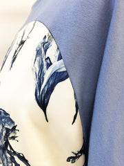 Short Sleeve Silk Sweatshirt Porcelain Amaryllis