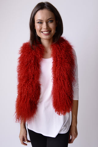 Mongolian Wear-3-Ways Shawl Aurora Red